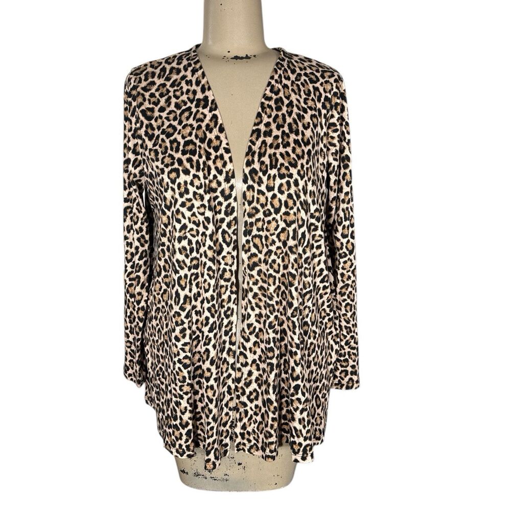 Leopard Print Cardigan Open Front Sweater Jacket